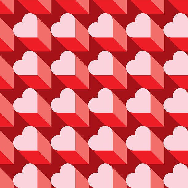 VectaRay Umělecká fotografie Seamless Heart Pattern. Ideal for Valentine's, VectaRay, (40 x 40 cm)
