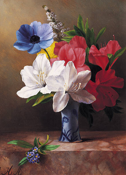 Fine Art Photographic Ilustrace Flowers in a blue vase, Fine Art Photographic, (30 x 40 cm)