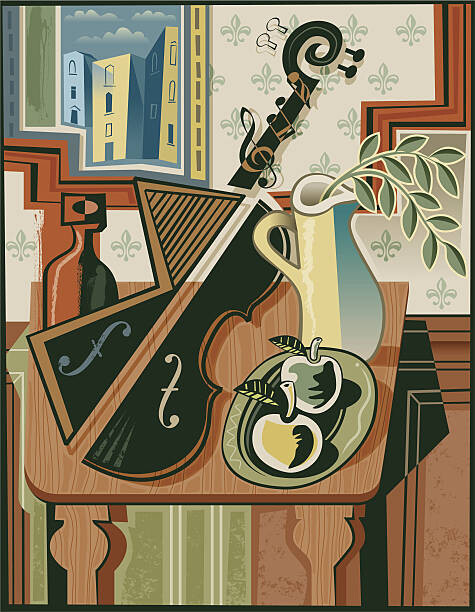 johnwoodcock Ilustrace Still life with music, johnwoodcock, (30 x 40 cm)