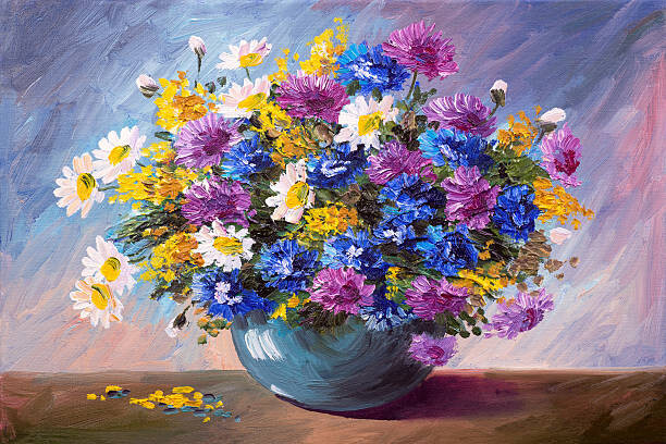 Max5799 Ilustrace oil painting - bouquet of wildflowers, Max5799, (40 x 26.7 cm)
