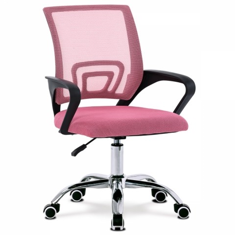 Kancelářská židle růžová síťovina MESH výškově nastavitelná chromovaný kříž KA-L103 PINK Autronic