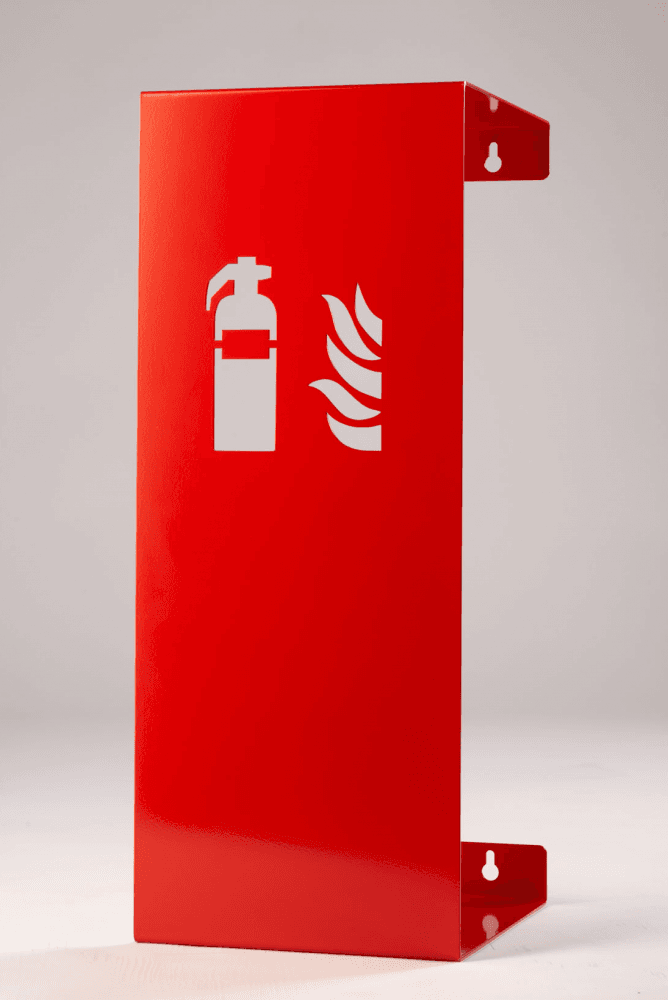 Nástěnný designový kryt na hasicí přístroj Nástěnný Kryt HP, barva RAL3020 červená, Kód: 27129