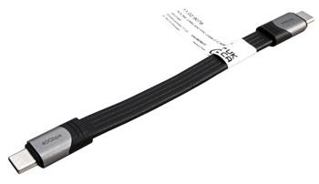 Roline USB4 40Gbps kabel USB C(M) - USB C(M), plochý, PD 100W, 15cm, černý
