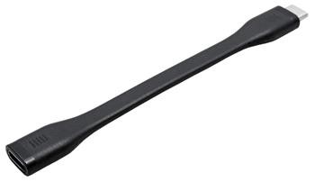 Roline USB4 40Gbps prodlužovací kabel USB C(M) - USB C(F), plochý, PD 100W, 11,5cm, černý