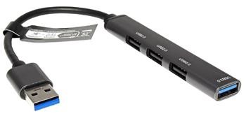 USB 2.0 Hub, 3x USB A(F) + 1x USB3.0 A(F), s kabelem 12cm