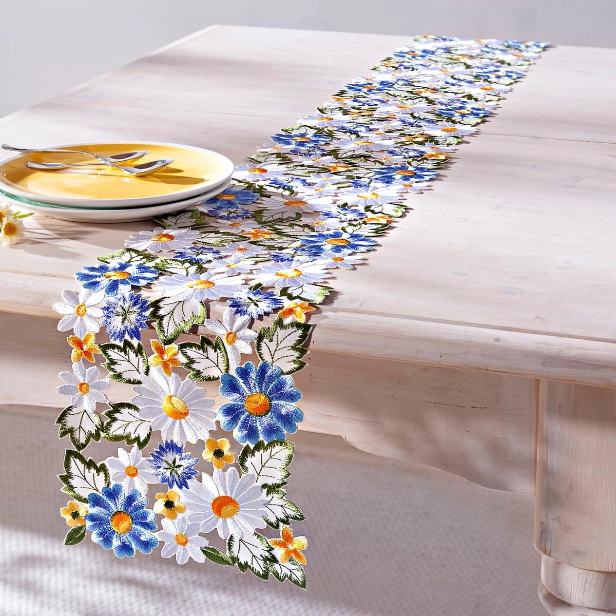 Květinový běhoun na stůl Fleurs, 160 x 20 cm