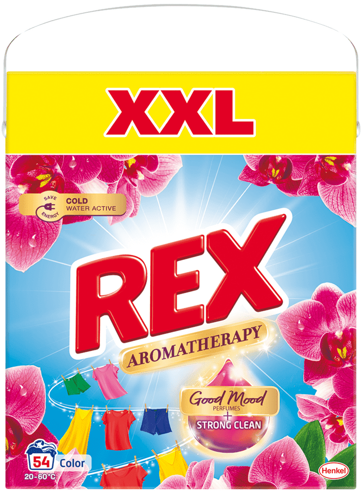 Rex Prací prášek Aromatherapy Orchid Color BOX 54 praní, 2,97 kg