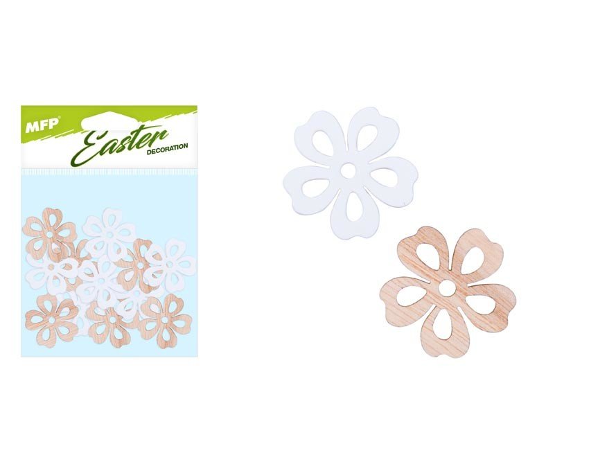 MFP 2221744 Dekorace květina 3cm 12ks přírodní mix