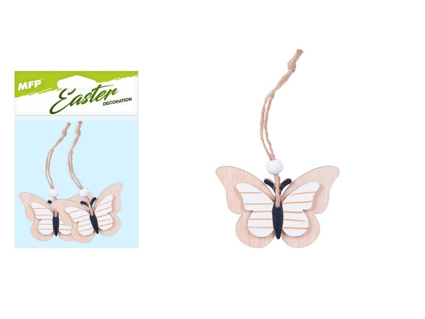 MFP 2221761 Závěs motýl 2ks 9cm dřevo