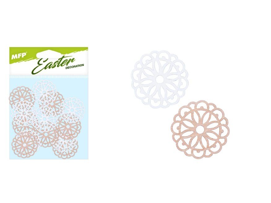 MFP 2221745 Dekorace mandala 3,5cm 12ks přírodní mix