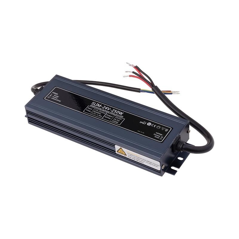 T-LED Trafo pro zapojení LED osvětlení 24V 250W SLIM voděodolné IP67 05621