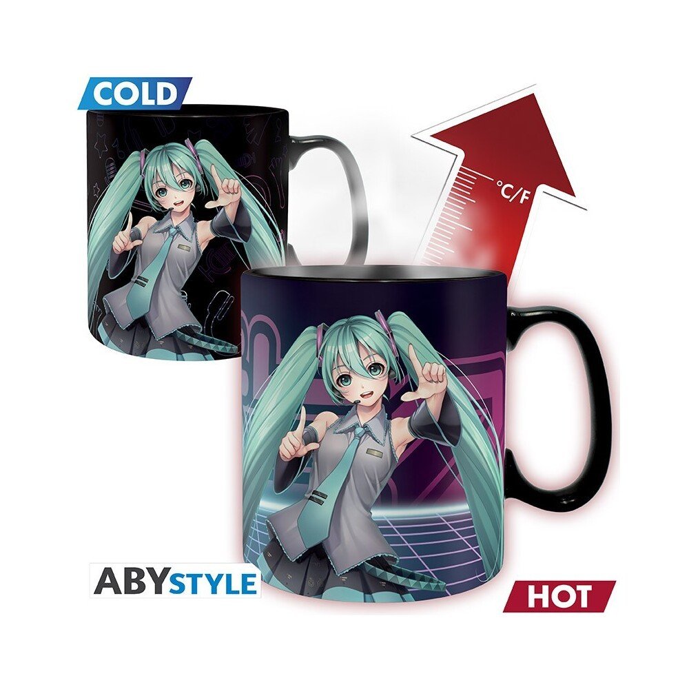 Hrnek Hatsune Miku - The Show (měnící se motiv) 460 ml