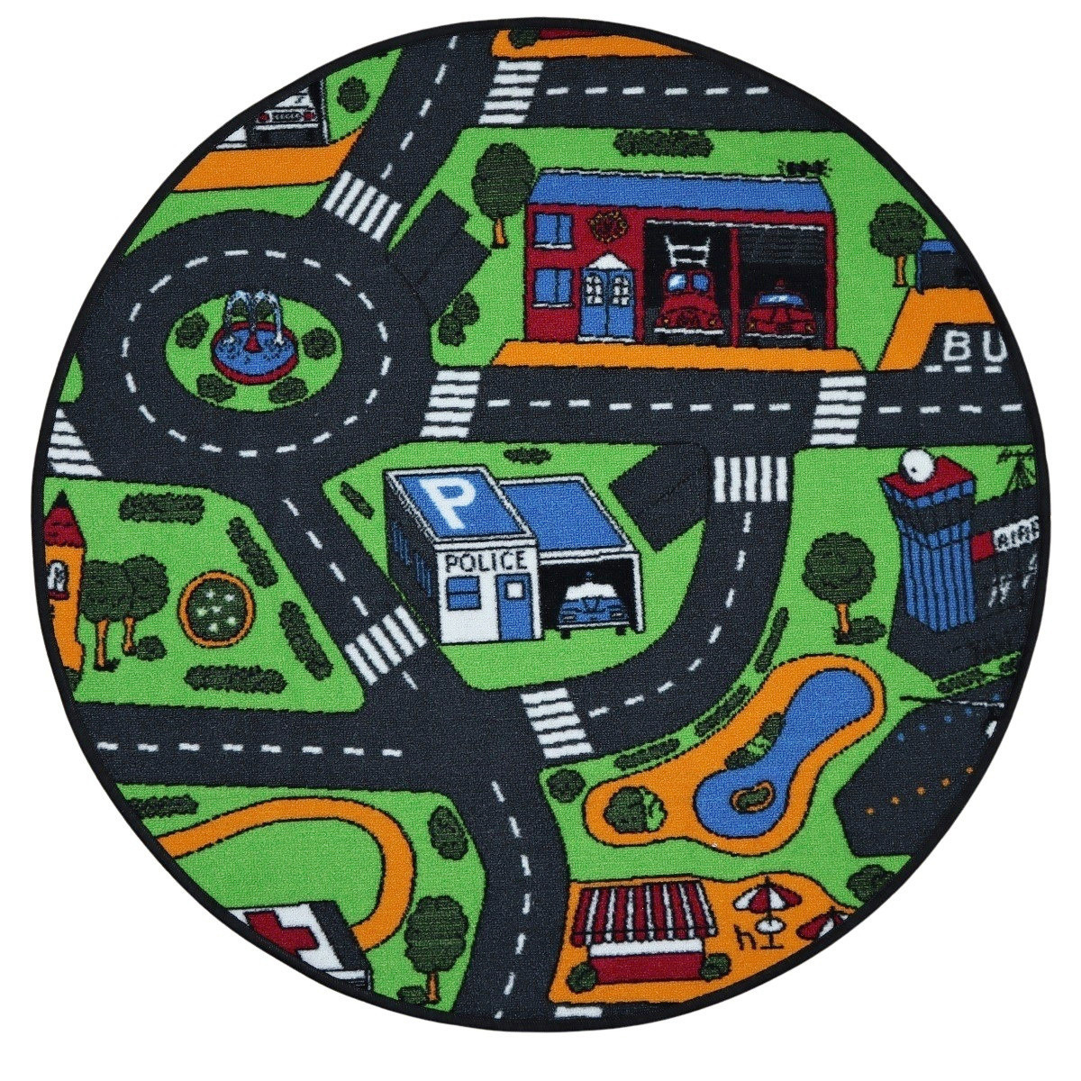 Dětský kusový koberec City life kulatý - 57x57 (průměr) kruh cm Vopi koberce