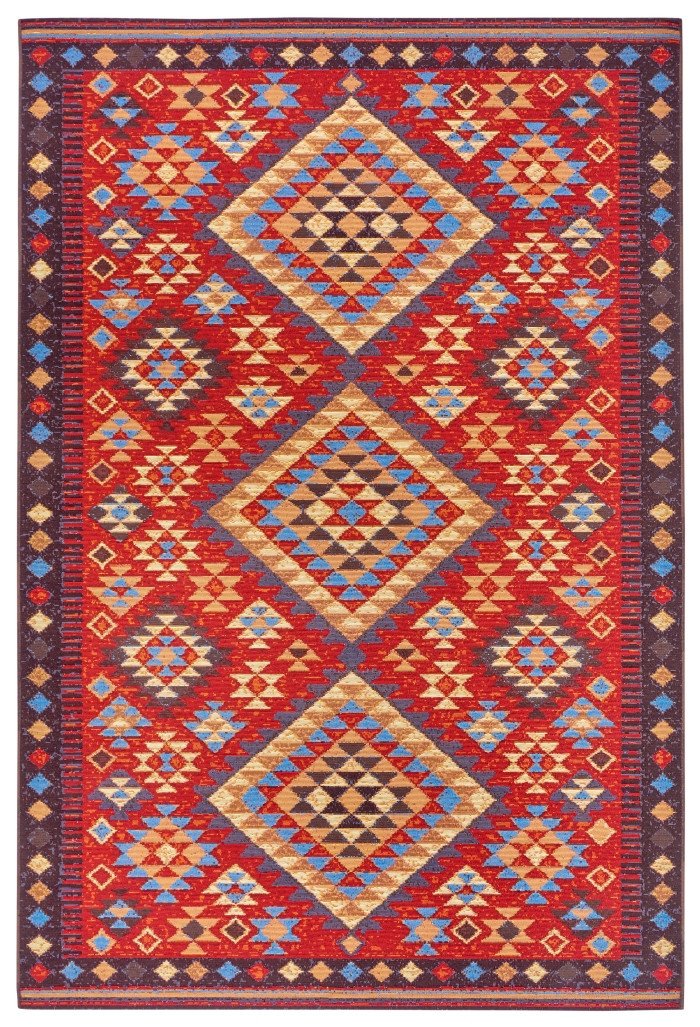 Kusový koberec Cappuccino 105875 Peso Red Blue - 80x165 cm Hanse Home Collection koberce