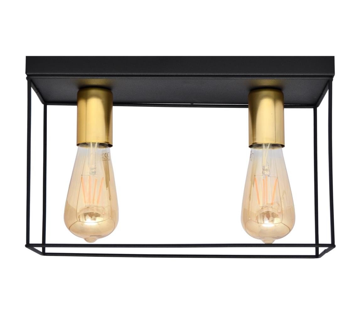 Stropní svítidlo FINN 2xE27/15W/230V černá/zlatá