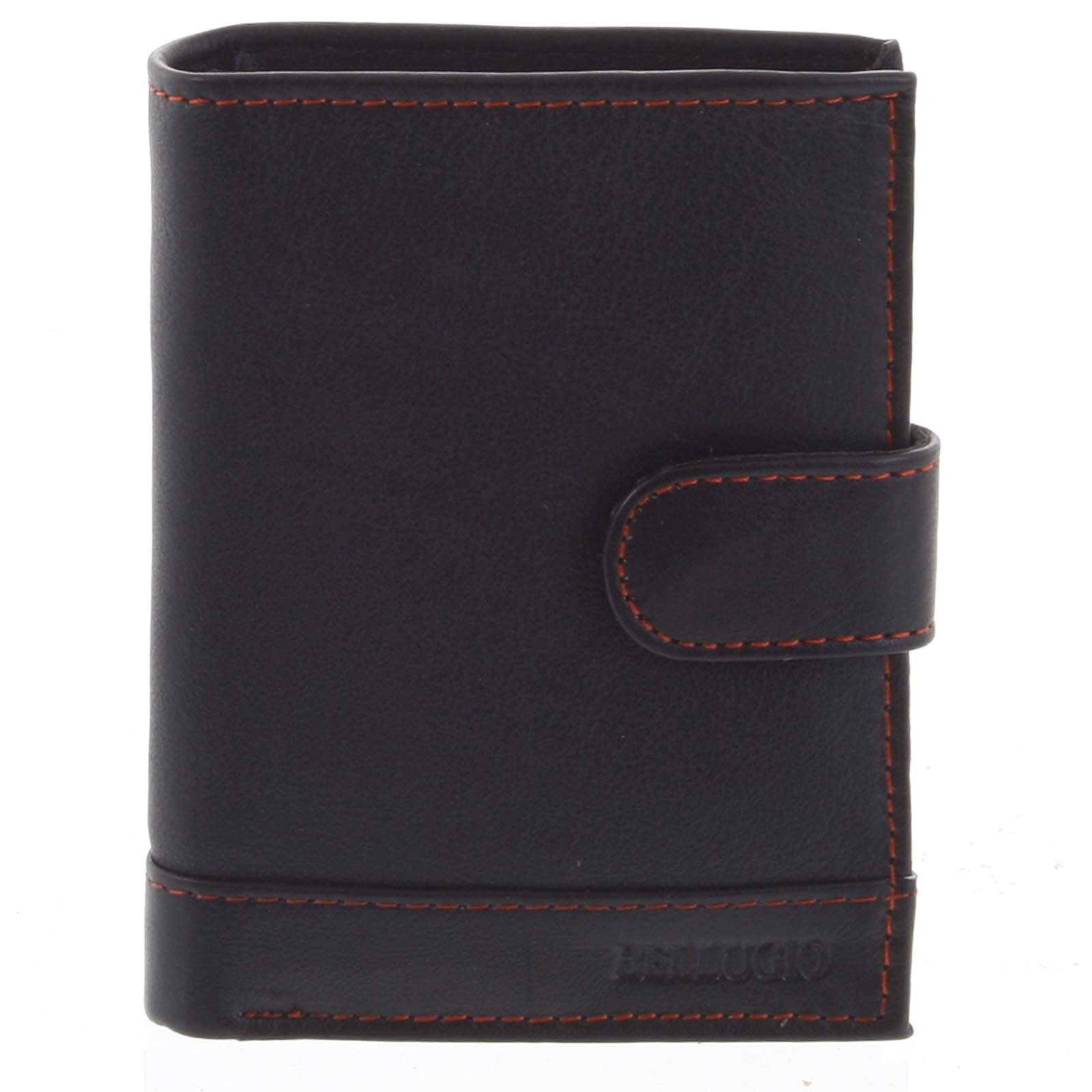 Pánská kožená peněženka černo/červená- Bellugio Ernesto černá