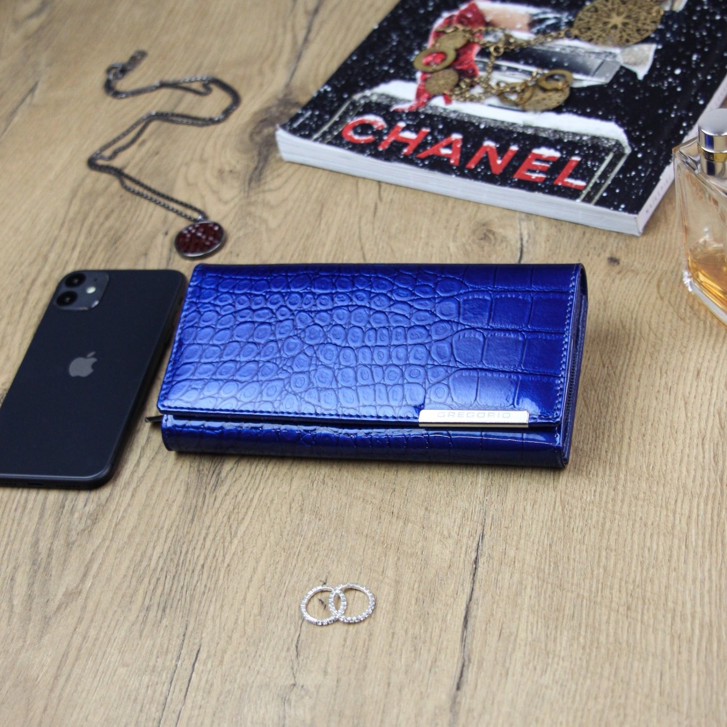 Dámská kožená peněženka modrá - Gregorio Maia modrá