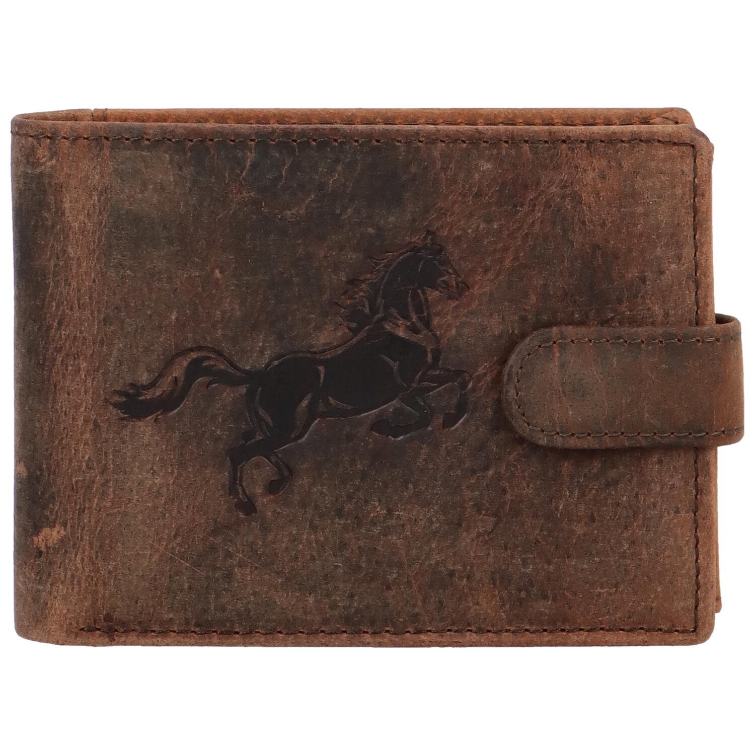 Pánská kožená peněženka hnědá - Bellugio Yeryss Kůň hnědá