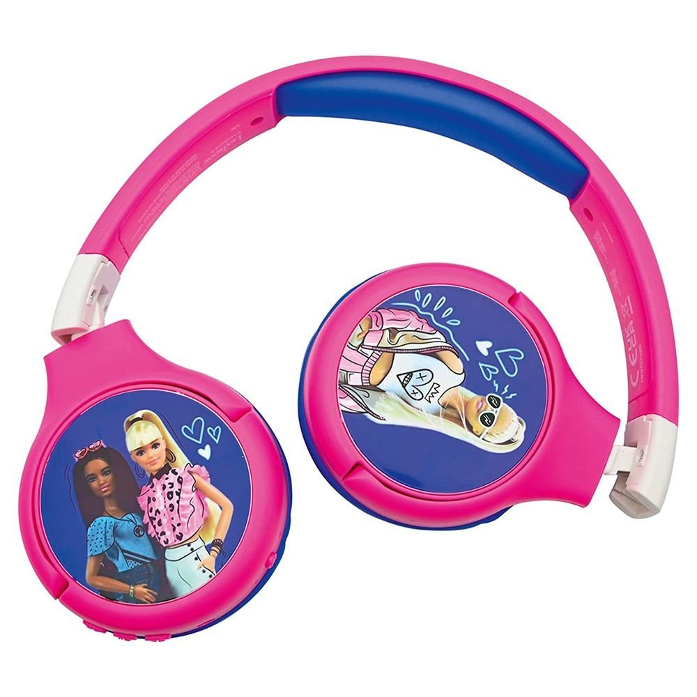Lexibook 2v1 bluetooth skládací sluchátka Barbie s limitem hlasitosti