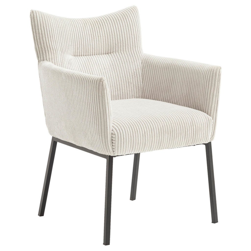 Novel ŽIDLE S PODRUČKAMI, železo, manšestr, krémová