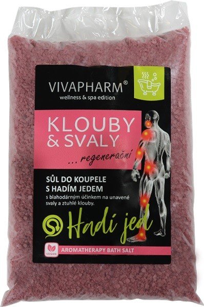 Vivaco VivaPharm Sůl do koupele s hadím jedem KLOUBY & SVALY 1000 g