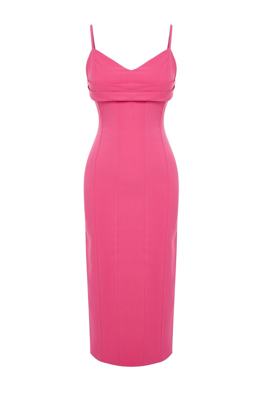 Trendyol Fuchsia Elegant Fitted Evening Dress