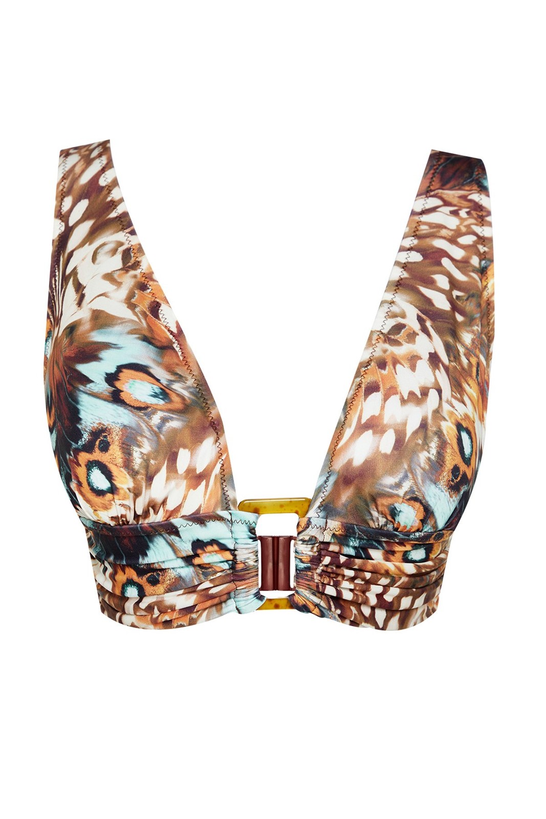 Trendyol Animal Printed Triangle Bikini Top with Accessories