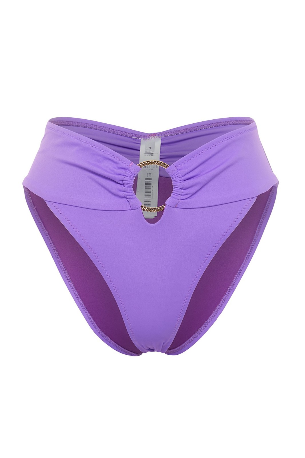 Trendyol Purple Accessory High Waist High Leg Bikini Bottom