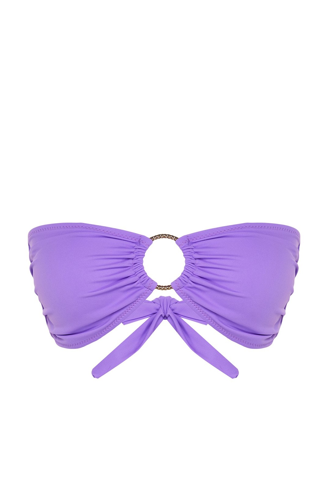 Trendyol Purple Strapless Accessorized Bikini Top