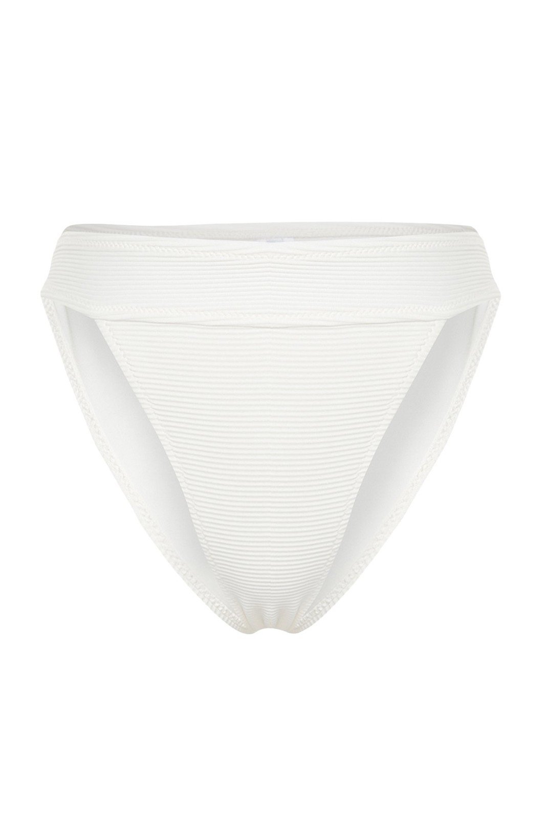 Trendyol Ecru Textured High Leg Bikini Bottom
