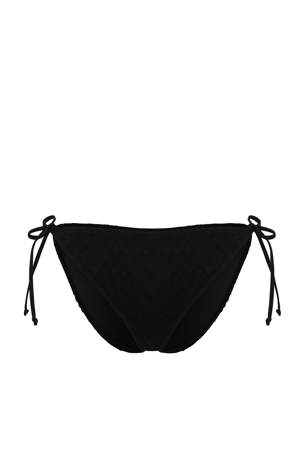 Trendyol Black Tie-Up Textured Bikini Bottom