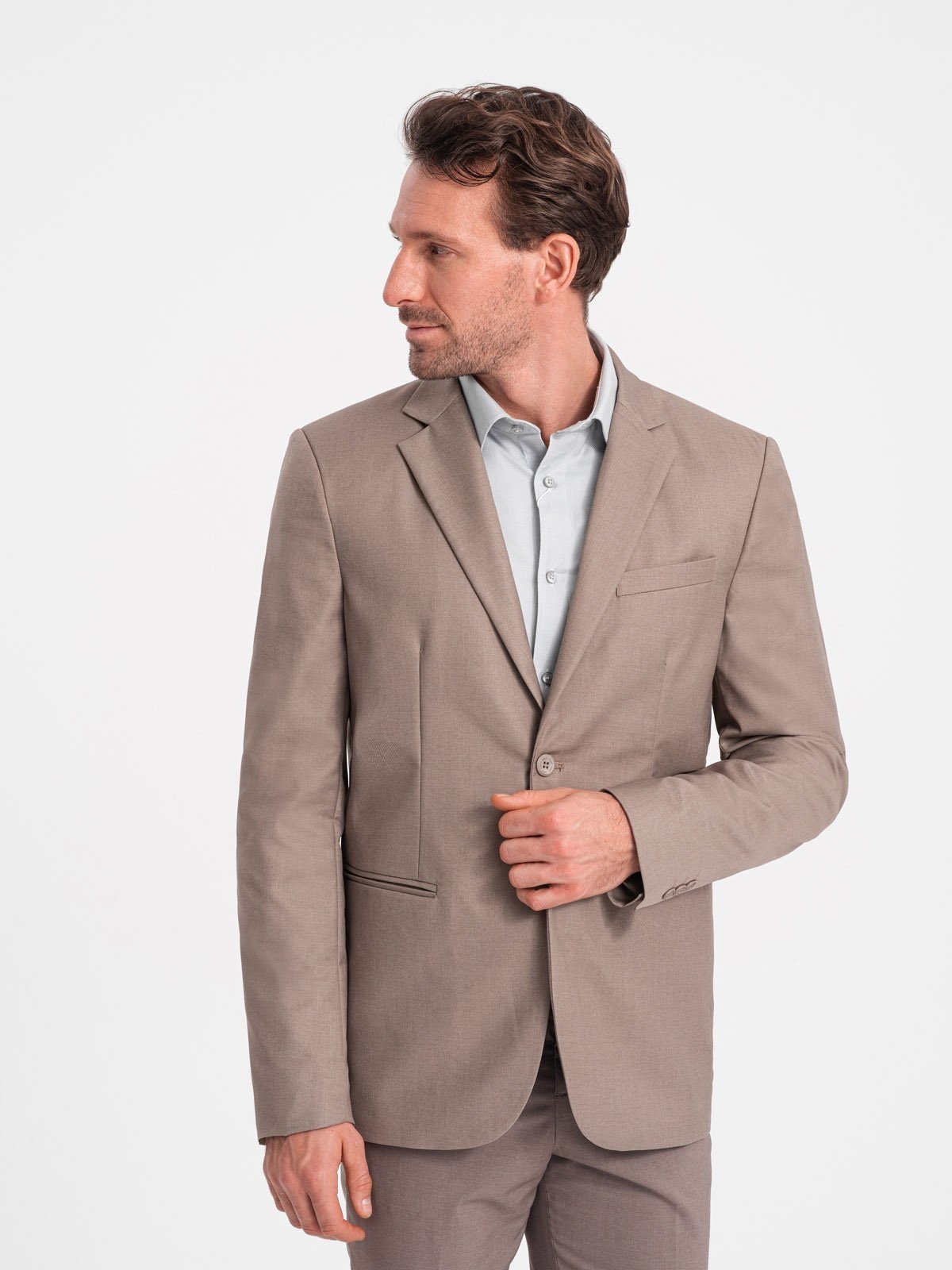 Ombre Men's classic blazer with pillowcase pocket - beige