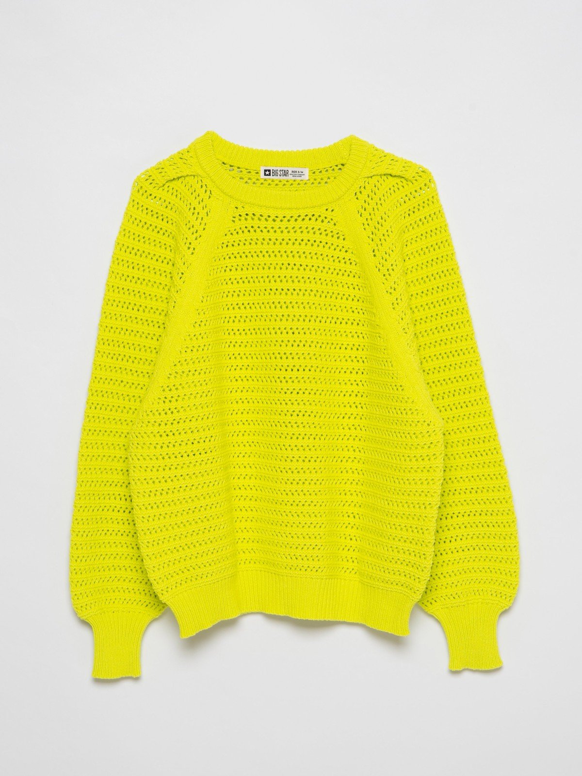 Big Star Woman's Sweater 161039 Lime Wool-300