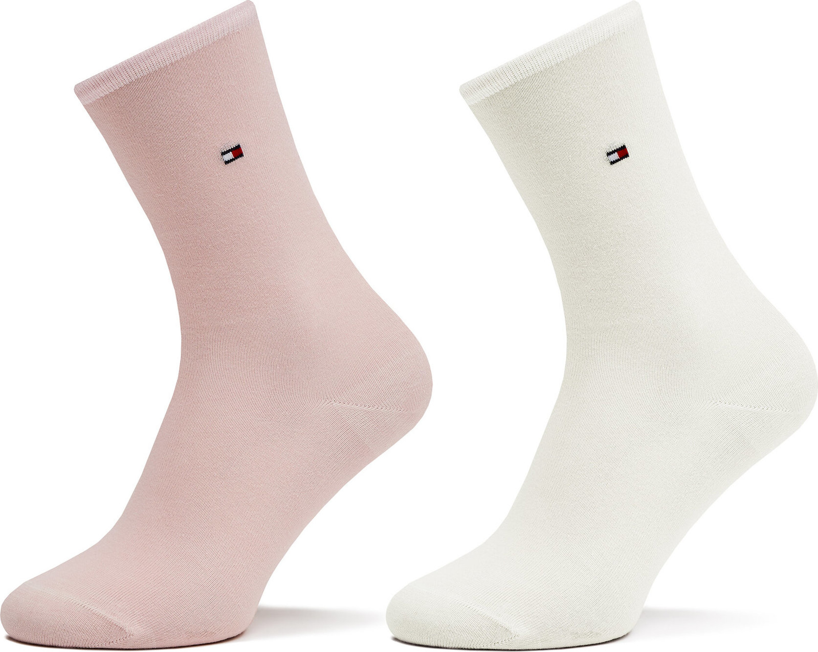 Sada 2 párů dámských vysokých ponožek Tommy Hilfiger 371221 Pink Combo 097