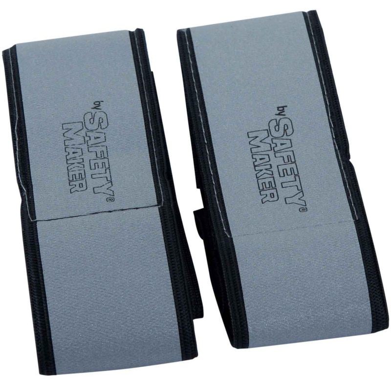 Reflexní výstražné pásky 2ks - černé / stříbrné