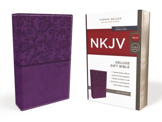 NKJV, Deluxe Gift Bible, Imitation Leather, Purple, Red Letter Edition (Thomas Nelson)(Imitation Leather)