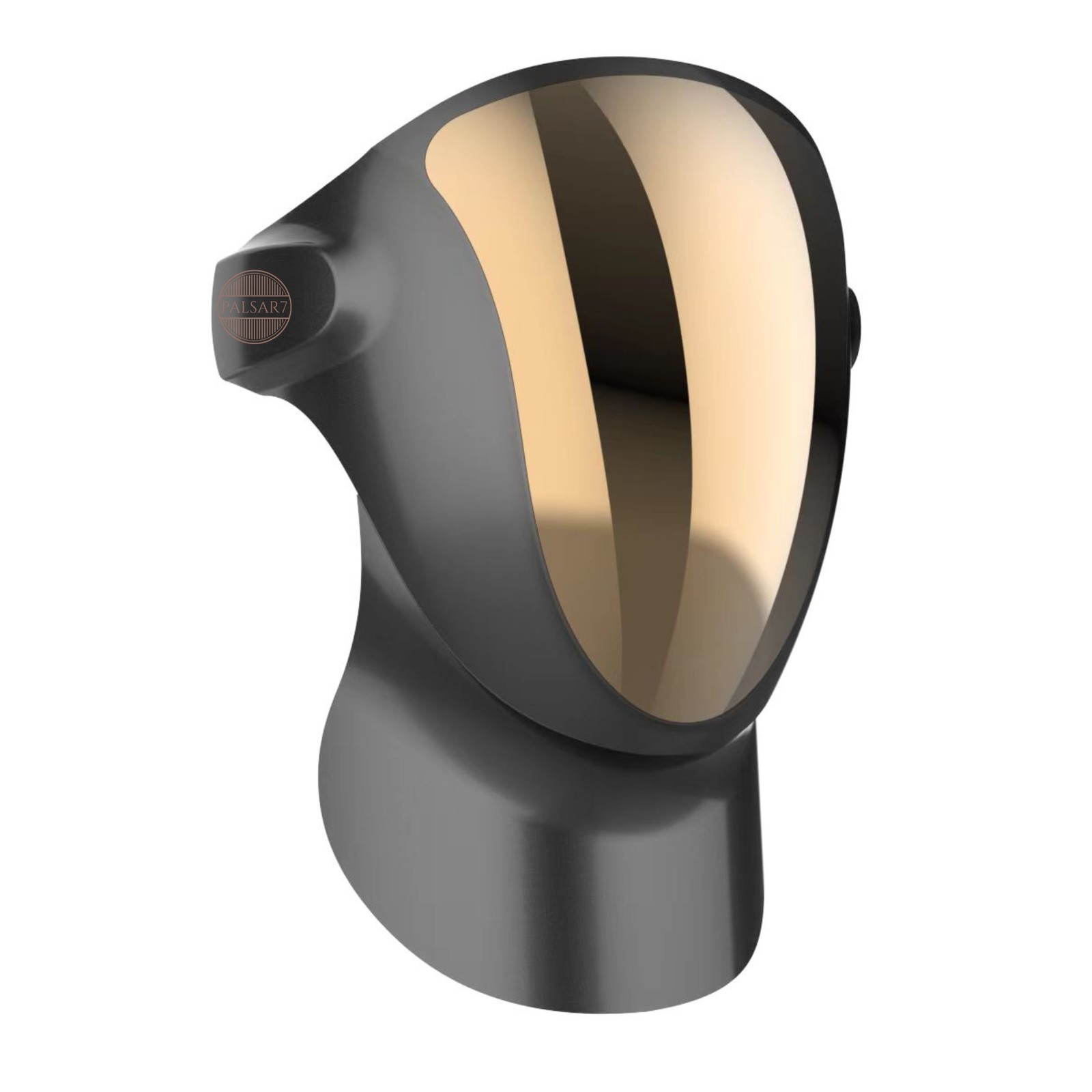 Palsar7 Bezdrátová profesionální ošetřující LED maska na obličej a krk s nabíjecí stanicí (černozlatá)