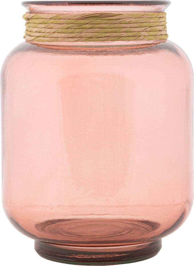 Světle růžová váza z recyklovaného skla Mauro Ferretti Rope Florero