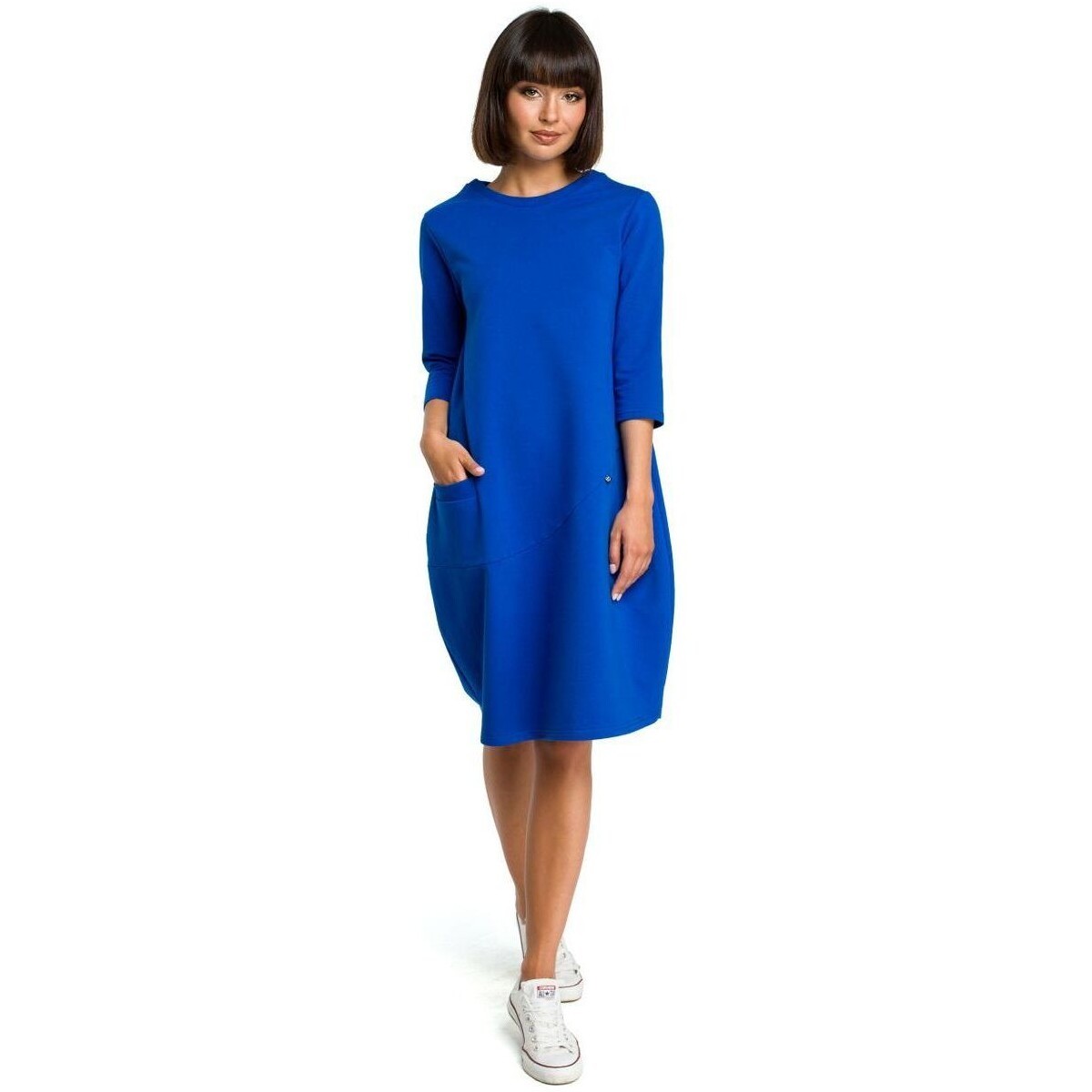 Prestige  BeWear Dámské midi šaty Czesl B083 tmavě modrá  Tmavě modrá