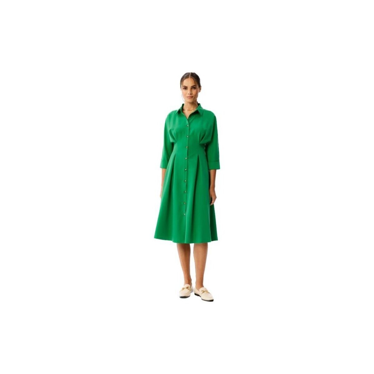 Prestige  Stylove Dámské košilové šaty Camedes S351 světle zelená  Zelená