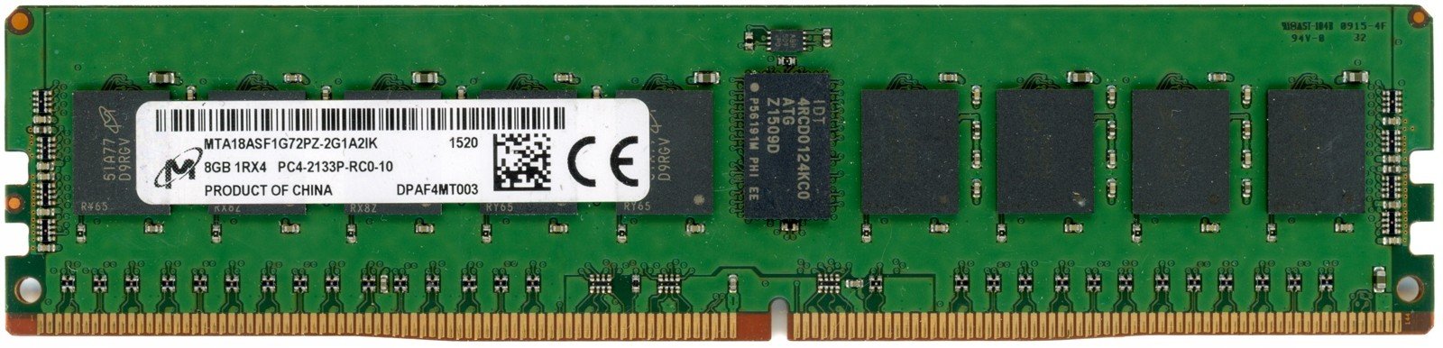 Micron MTA18ASF1G72PZ-2G1A2IK 8GB DDR4 2133MHz Ecc