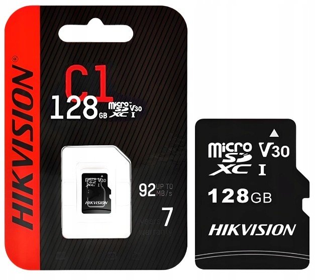 Paměťová karta microSD Hikvision 128GB pro Ip kamery 92Mb/s bez adaptéru