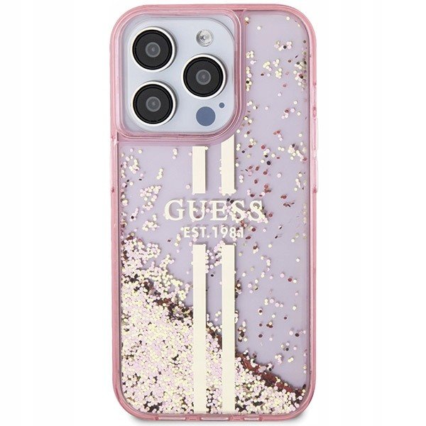 Guess pouzdro Třpytivé zadní kryt Glitter case pro iPhone 15 Pro