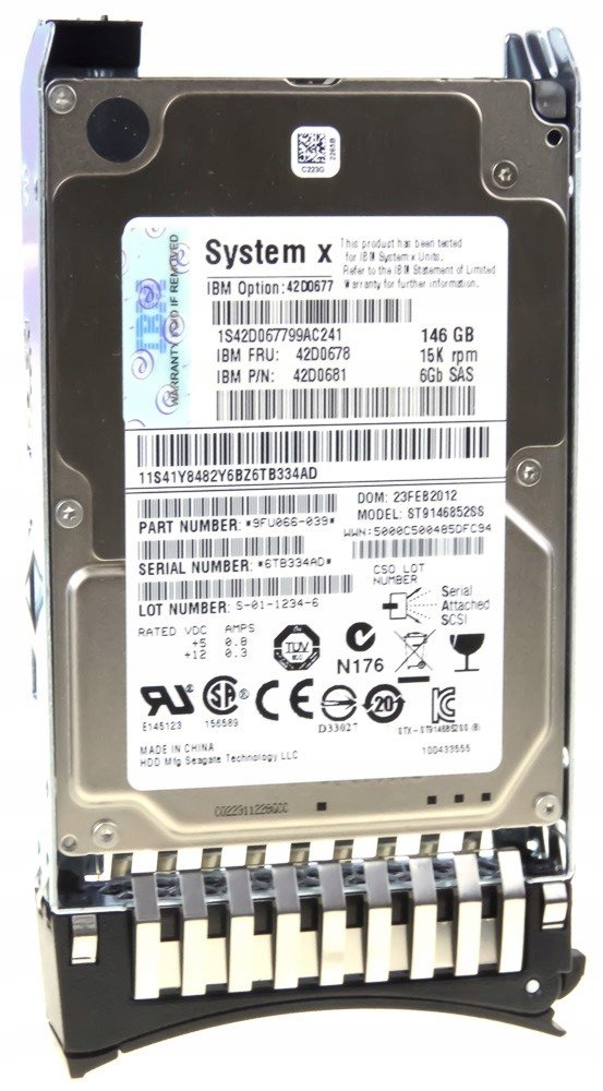 Ibm 42D0678 42D0681 146 Gb 15K SAS-2 2,5'' ST9146853SS