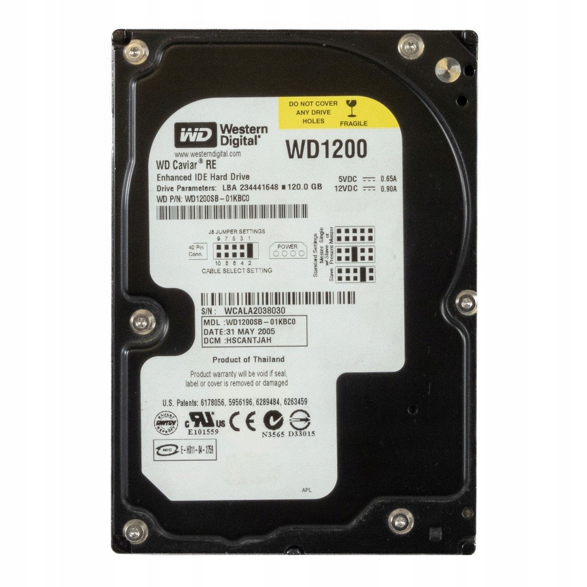 Wd Caviar Re 120GB 7.2K 8MB Ata 3.5'' WD1200SB-01KBC0