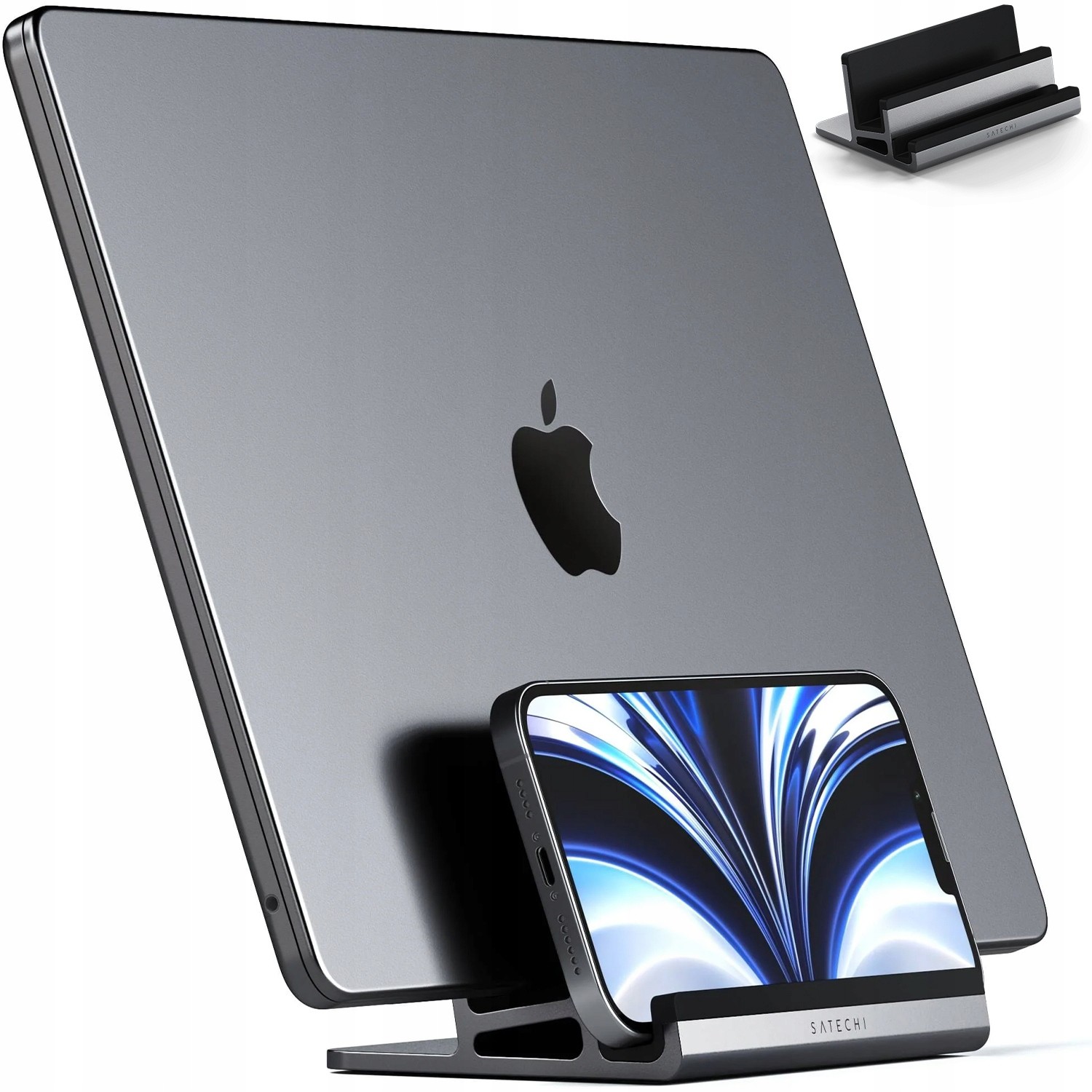 Satechi Dual vertikální stojan pro MacBook iPad iPhone, stojánek