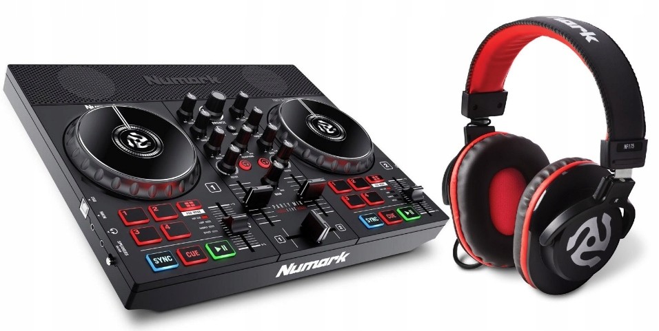Numark Party Mix Live Dj řadič s reproduktory sluchátka HF175
