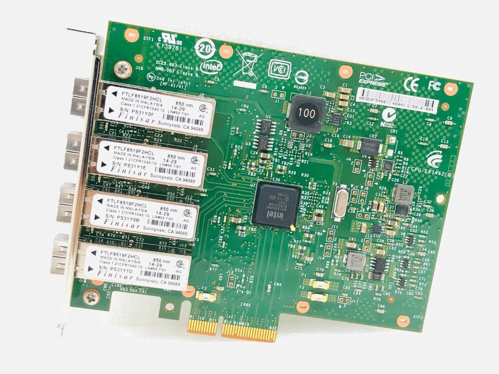 Adaptér Intel I350F4BLK čtyřmi porty 1GBE 1000Base-SX PCIe x4 Ethernet Nic