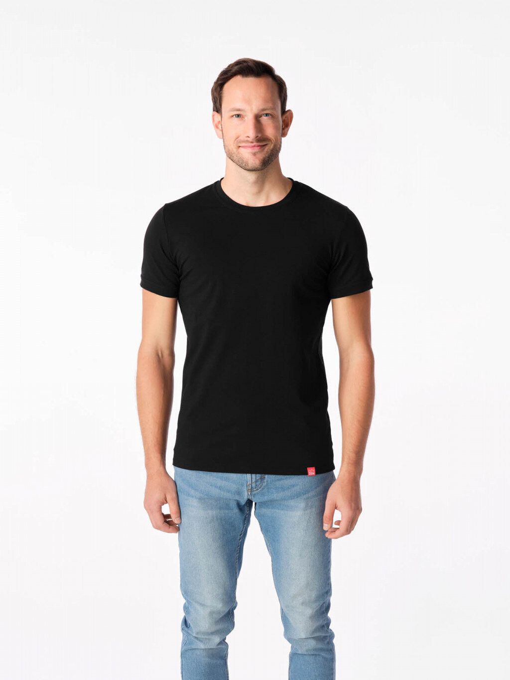 Pánské tričko SlimFit Davos CityZen® – Černá (Barva: Černá, Velikost: S)