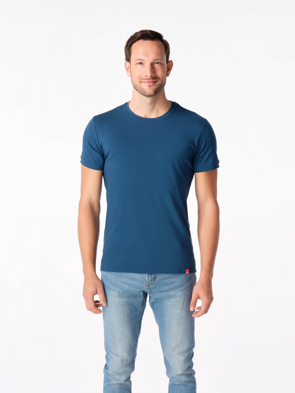 Pánské tričko SlimFit Davos CityZen® – Modrá (Barva: Modrá, Velikost: XXL)